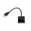 Vaizdo kabelio adapteris IBOX HDMI Type A kištukas į VGA D-Sub lizdą, 1080p, juodas, 105×25×20 mm