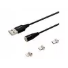 Savio CL-152 USB laidas 1 m USB 2.0 USB C Mikro USB A/Lightning Juoda