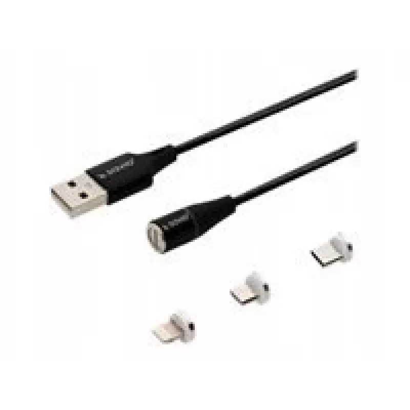Savio CL-152 USB laidas 1 m USB 2.0 USB C Mikro USB A/Lightning Juoda