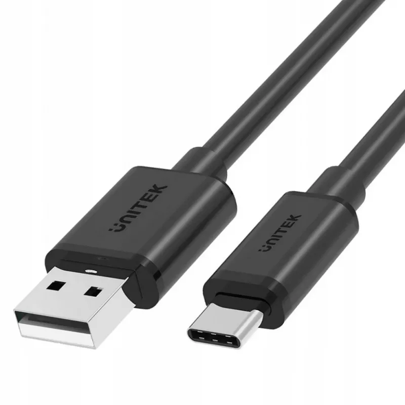 USB-A į USB-C kabelis Unitek C14068BK, 2 m, USB 2.0, juodas, kištukas-kištukas