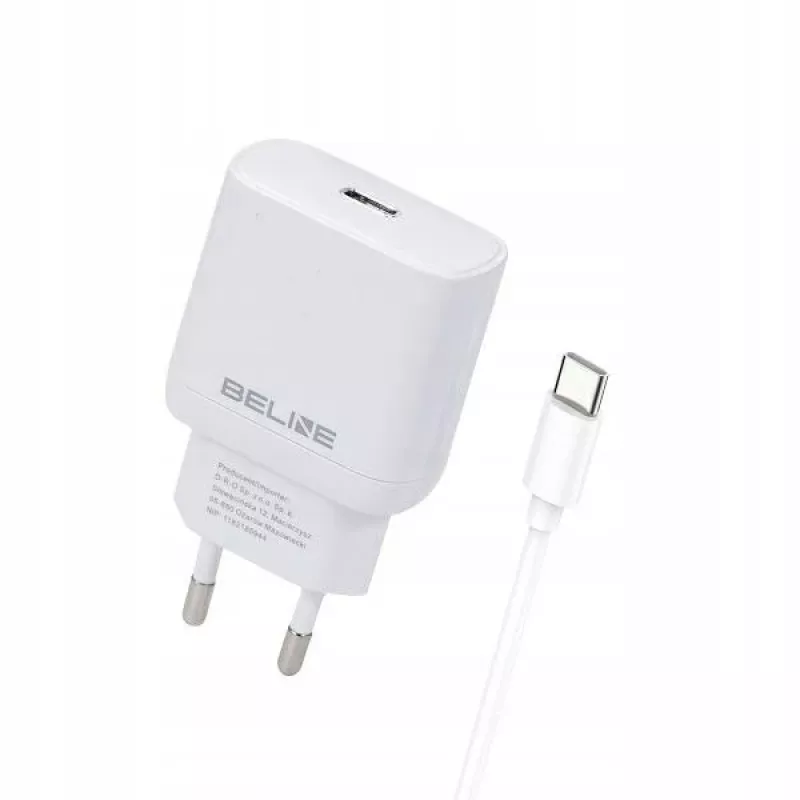 Įkroviklis 30W USB-C Beline Beli02177 baltas su USB-C laidu