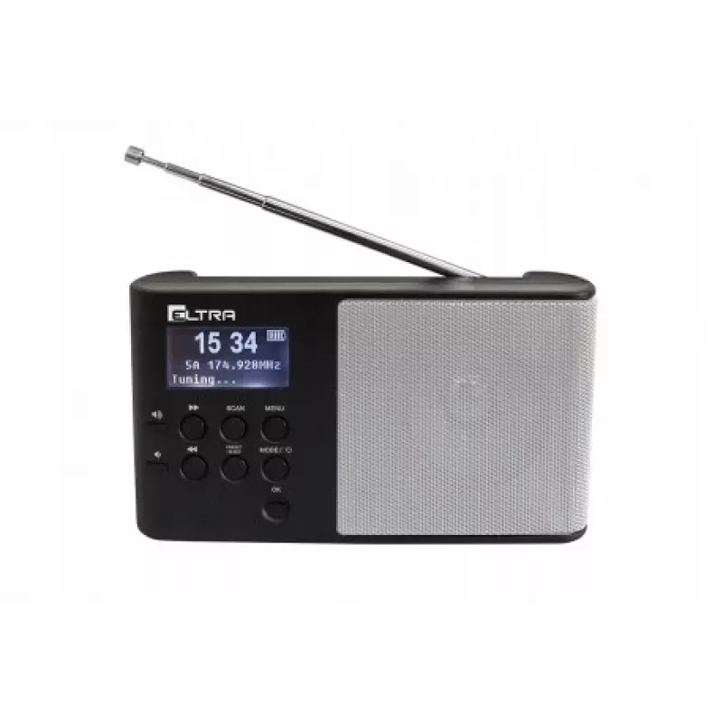 Stalinis DAB+ radijo imtuvas Eltra modelis 5907727028346 sidabrinės spalvos