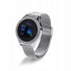 Išmanusis laikrodis ORO-MED ORO-SMART CRYSTAL Sidabrinė — apvalus metalinis korpusas, LCD 240×198, 1,04 colio ekranas, Bluetooth 4.0, atsparus vandeniui, 120 mAh baterija