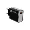 NATEC AC greitas įkrovimas vidinis laidinis įkroviklis Ribera — 18W (5–15V, iki 3A), 1× USB-A, Huawei FCP/SCP, juodas