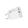 Vidinis AC greito įkrovimo įkroviklis NATEC RIBERA 12V 20W USB-C PD 3.0 + USB-A Samsung AFC baltas