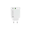 Vidinis AC greito įkrovimo įkroviklis NATEC RIBERA 12V 20W USB-C PD 3.0 + USB-A Samsung AFC baltas