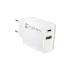 Vidinis AC greito įkrovimo įkroviklis NATEC RIBERA 12V 20W USB-C PD 3.0 + USB-A Samsung AFC baltas