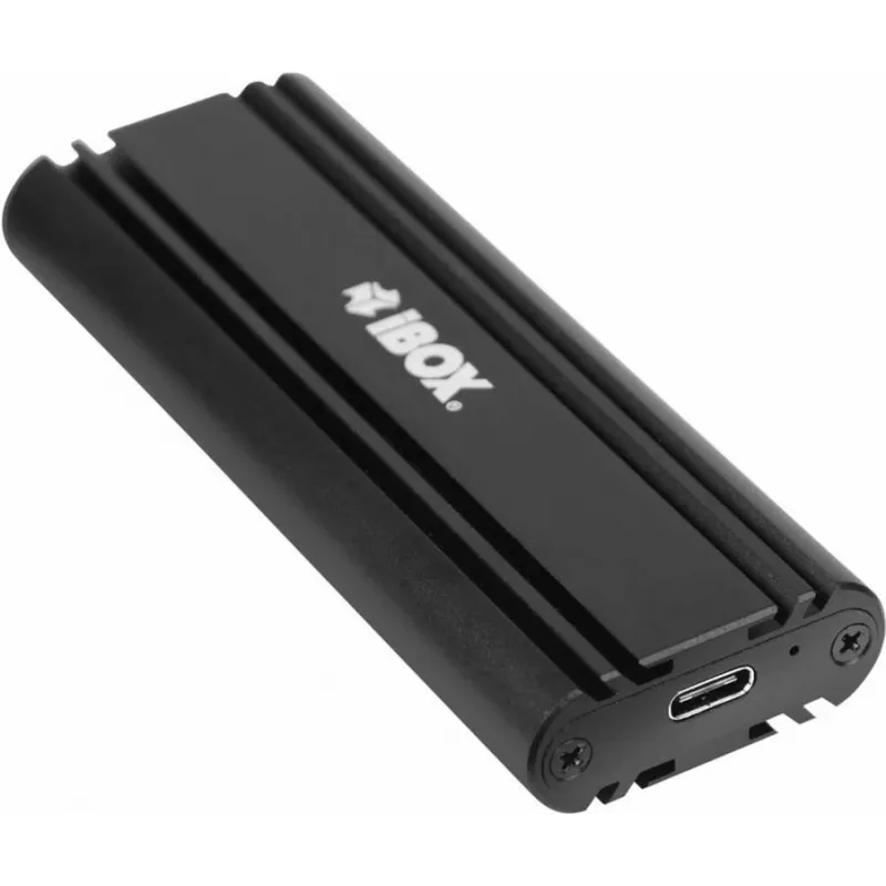 SSD korpusas IBOX HD-07, skirtas 1x M.2 diskui, USB 3.2 Gen 2 (10 Gbit/s), USB-C, juodas