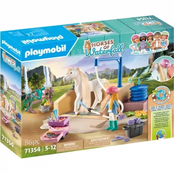 Playmobil Horses of Waterfall - Washing Station su Isabella ir liūte - vaidmenų žaidimai nuo 5 iki 10 metų - Fat Brain Toys