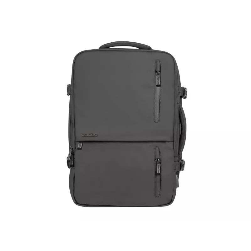 Bekarkasė lauko kuprinė NATEC NTO-2116 iš poliesterio, juoda, 330×240×440 mm, su planšetės skyriumi ir 10 kišenių