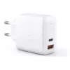 Sieninis įkroviklis Aukey PA-B3 Baltas GaN 65W USB-C / USB-A greitas įkroviklis