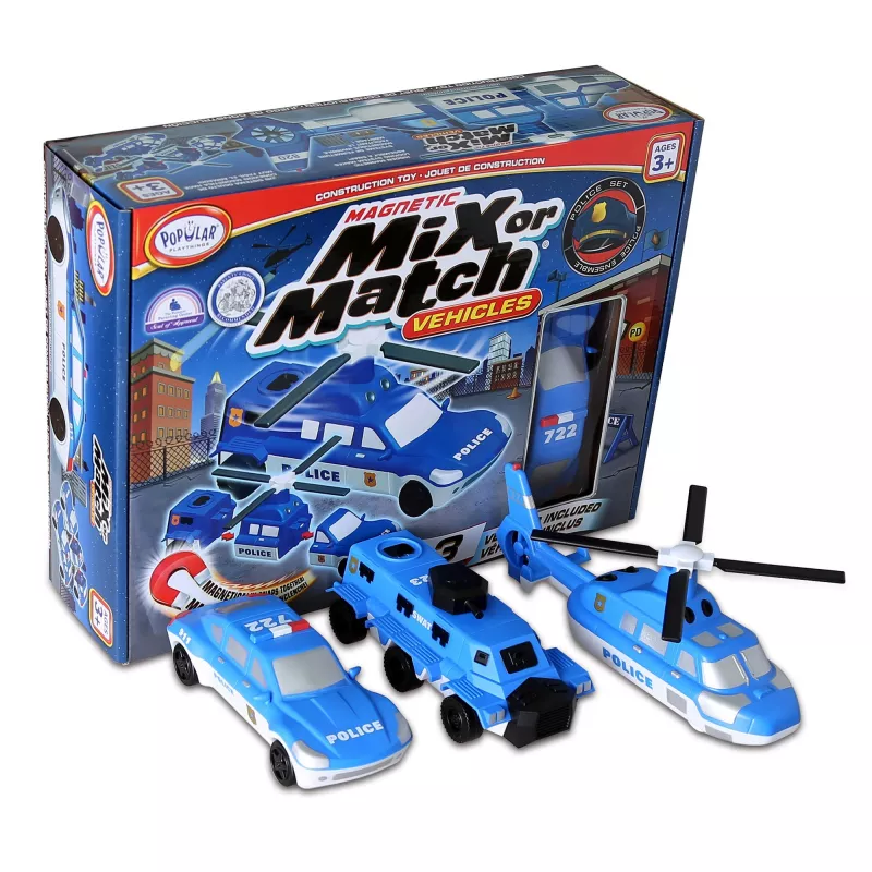 Transporto priemonių rinkinys Popular Playthings Mix or Match Vehicles Police