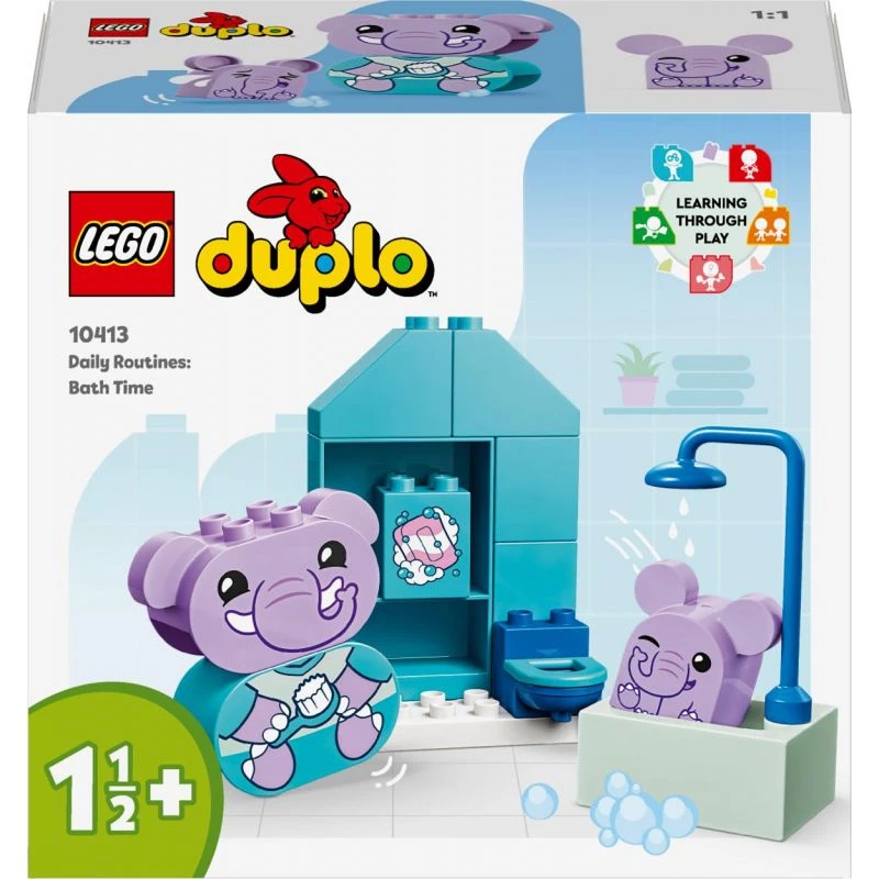LEGO DUPLO Bath Time Set 10413 — vonios tematikos žaislų rinkinys mažiems vaikams, 15 dalių, rekomenduojamas amžius nuo 1,5 metų