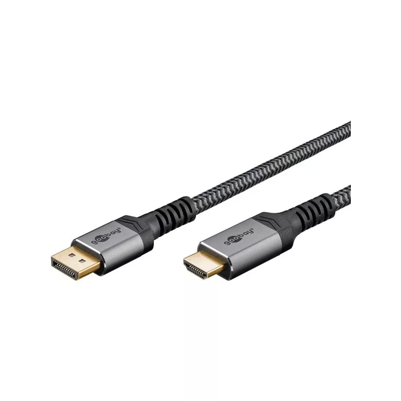 Goobay 65270 Vaizdo Kabelis-Adapteris 3 m DisplayPort HDMI Pilka (65270)