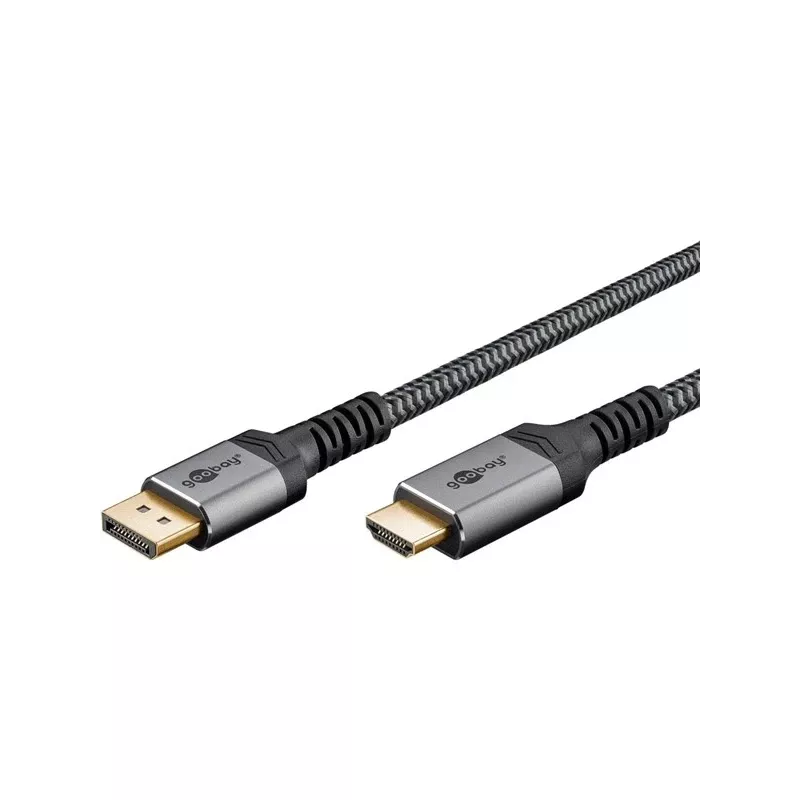 Goobay 65269 Vaizdo kabelio adapteris 2 m DisplayPort HDMI Pilka (65269)