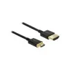 DeLOCK plonas Premium - Vaizdo/Garso/Tinklo kabelis - HDMI - 36 AWG - HDMI, 19 kontaktų (V) - į - Mini-HDMI, 19 kontaktų (V) - 2,0 m - Triguba izoliacija - Juoda (84778)