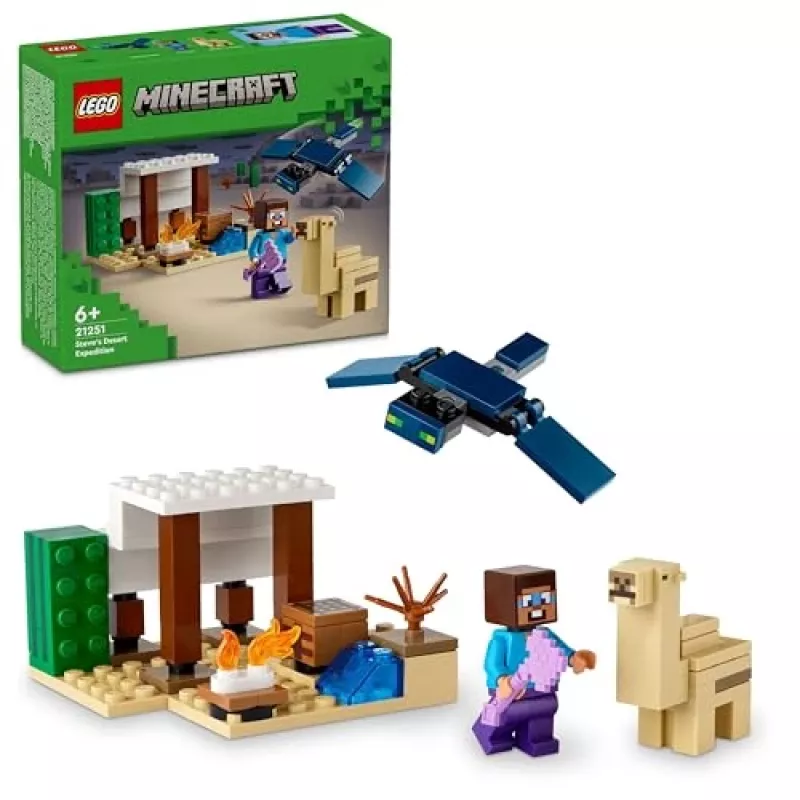 Lego Minecraft 21251 Steve'o dykumos ekspedicijos žaislų biomas komplektas