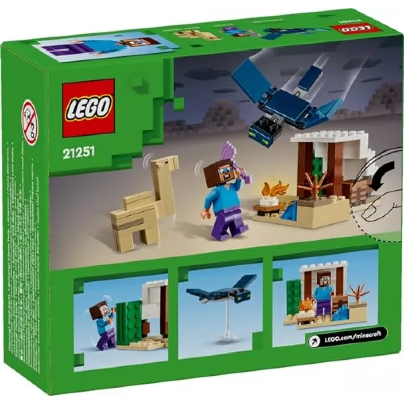 Lego Minecraft 21251 Steve'o dykumos ekspedicijos žaislų biomas komplektas