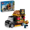 LEGO City Burger Van – maisto sunkvežimio žaislas 5 metų ir vyresniems berniukams ir mergaitėms, transporto priemonės konstravimo rinkinys su virtuvės komplektu, pardavėjo minifigūrėle ir aksesuarais