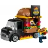 LEGO City Burger Van – maisto sunkvežimio žaislas 5 metų ir vyresniems berniukams ir mergaitėms, transporto priemonės konstravimo rinkinys su virtuvės komplektu, pardavėjo minifigūrėle ir aksesuarais