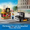 LEGO City Burger Van – maisto sunkvežimio žaislas 5 metų ir vyresniems berniukams ir mergaitėms, transporto priemonės konstravimo rinkinys su virtuvės komplektu, pardavėjo minifigūrėle ir aksesuarais
