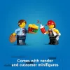 LEGO City Burger Van – maisto sunkvežimio žaislas 5 metų ir vyresniems berniukams ir mergaitėms, transporto priemonės konstravimo rinkinys su virtuvės komplektu, pardavėjo minifigūrėle ir aksesuarais