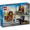 LEGO City Burger Van – maisto sunkvežimio žaislas 5 metų ir vyresniems berniukams ir mergaitėms, transporto priemonės konstravimo rinkinys su virtuvės komplektu, pardavėjo minifigūrėle ir aksesuarais