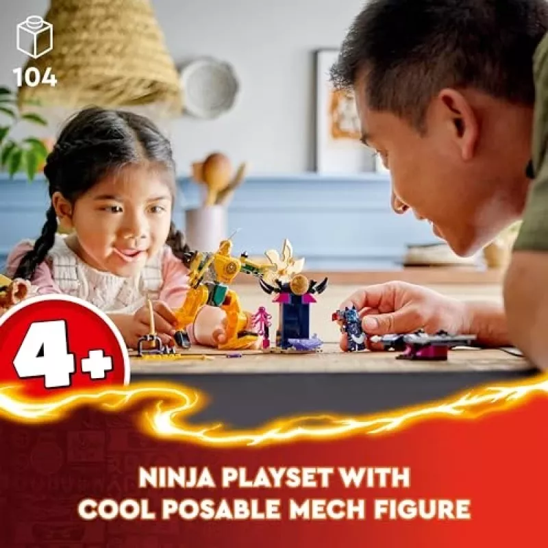 LEGO NINJAGO Arin mūšio mecha veiksmo figūrėlė, ninja žaislas berniukams, mergaitėms ir vaikams nuo 4 metų, Dragons Rising rinkinys su Arin minifigūrėle ir mini Kata