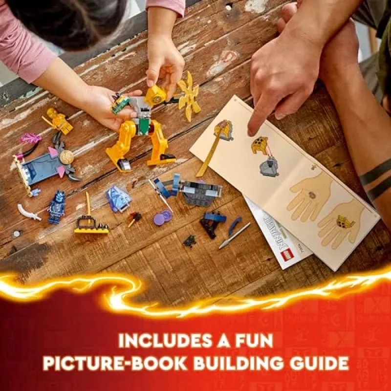LEGO NINJAGO Arin mūšio mecha veiksmo figūrėlė, ninja žaislas berniukams, mergaitėms ir vaikams nuo 4 metų, Dragons Rising rinkinys su Arin minifigūrėle ir mini Kata