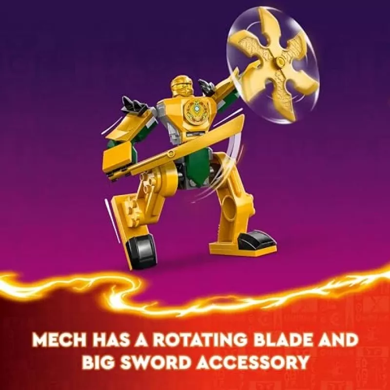 LEGO NINJAGO Arin mūšio mecha veiksmo figūrėlė, ninja žaislas berniukams, mergaitėms ir vaikams nuo 4 metų, Dragons Rising rinkinys su Arin minifigūrėle ir mini Kata
