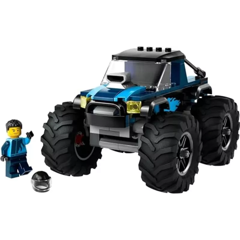 Konstruktorius LEGO City 60402 Mėlynas monstriškasis sunkvežimis su didelėmis padangomis, 148 dalys, 1 minifigūrėlė, amžius 5+