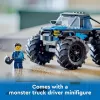 Konstruktorius LEGO City 60402 Mėlynas monstriškasis sunkvežimis su didelėmis padangomis, 148 dalys, 1 minifigūrėlė, amžius 5+