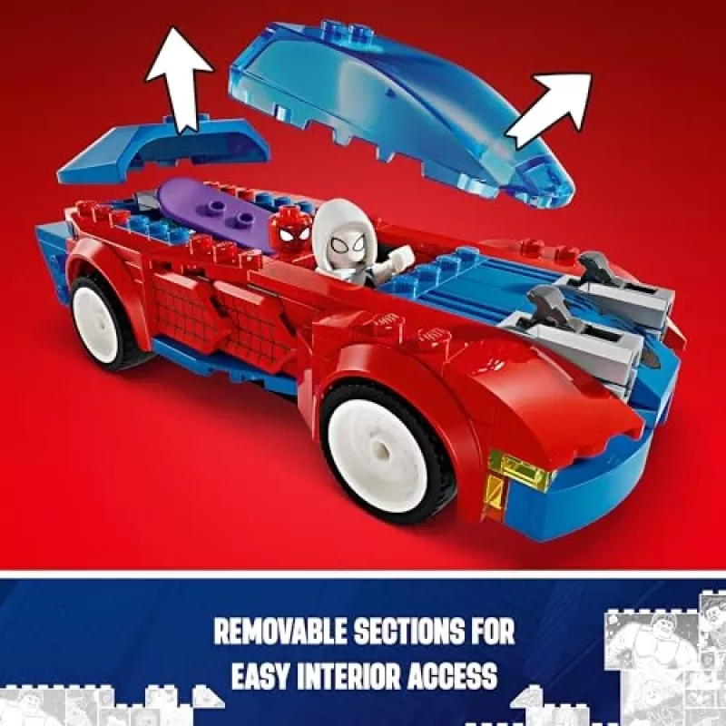 Lego Marvel 76279 Spider-Man lenktyninis automobilis ir Venom Green Goblin statomas rinkinys
