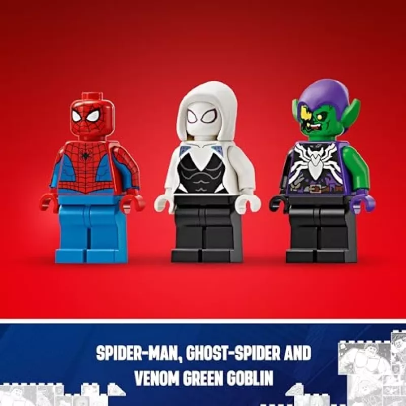 Lego Marvel 76279 Spider-Man lenktyninis automobilis ir Venom Green Goblin statomas rinkinys