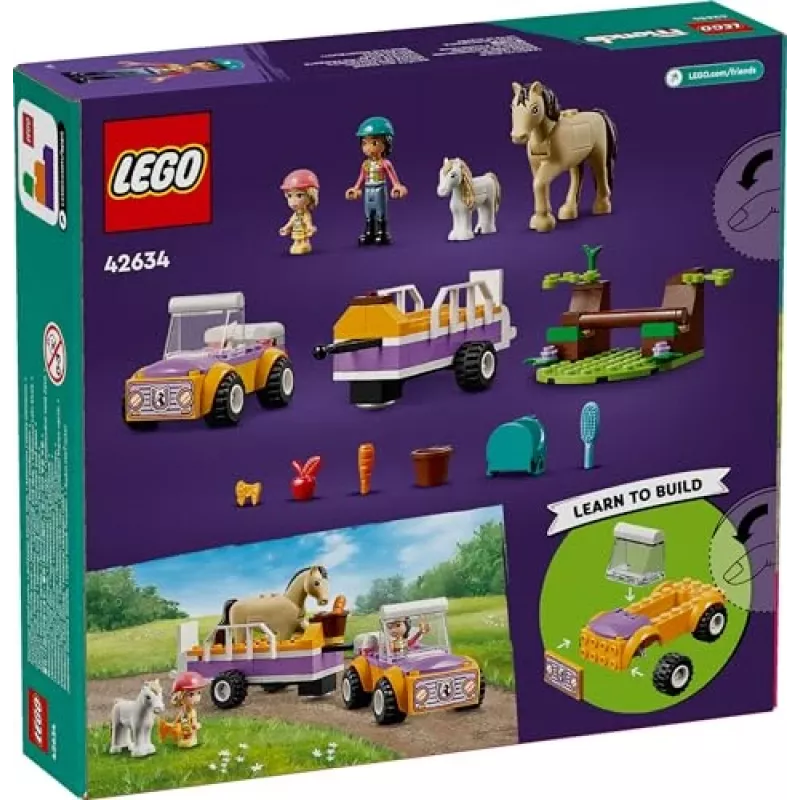 LEGO Friends Arklys ir Ponių Priekaba Gyvūnų Žaislų Rinkinys 42634