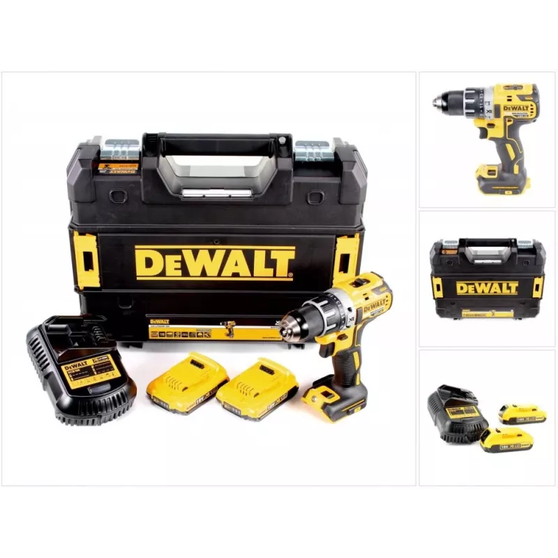 Belaidis gręžtuvas DeWalt DCD791D2-QW, 18V Li-Ion, 2×2Ah akumuliatoriai, be raktelio 13 mm griebtuvas, 70 Nm, 1,5 kg