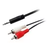 Equip 3.5mm Male to 2xRCA Male Stereo Audio kabelis, 2.5m, 3.5mm, Male, 2 x RCA, Male, 2.5 m, Juoda