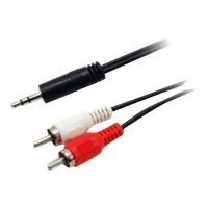Equip 3.5mm Male to 2xRCA Male Stereo Audio kabelis, 2.5m, 3.5mm, Male, 2 x RCA, Male, 2.5 m, Juoda