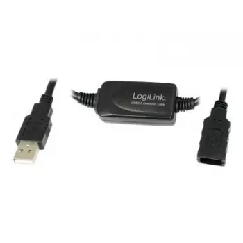 LogiLink UA0143 USB laidas USB 2.0 USB-A kištukas į lizdą 10,00 m juodas