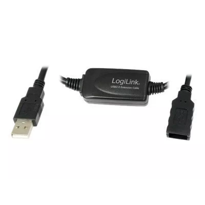LogiLink UA0143 USB laidas USB 2.0 USB-A kištukas į lizdą 10,00 m juodas