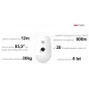 Hikvision DS-PDPC12P-EG2-WE(B) Tri-X belaidis PIR judesio jutiklis su kamera