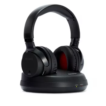 AIWA WHF-930D belaidės ausinės per ausis su aktyviu triukšmo slopinimu, Bluetooth 5.0, 40 mm tvarkyklėmis, iki 28 val. baterija, USB-C, sulankstomos, juodos