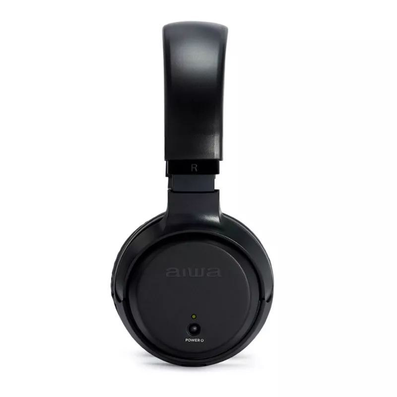 AIWA WHF-930D belaidės ausinės per ausis su aktyviu triukšmo slopinimu, Bluetooth 5.0, 40 mm tvarkyklėmis, iki 28 val. baterija, USB-C, sulankstomos, juodos