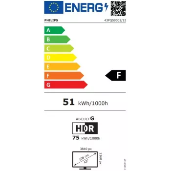 Philips 43PQS9001/12 43 colių 4K UHD LED išmanusis televizorius su Dolby Vision ir Dolby Atmos