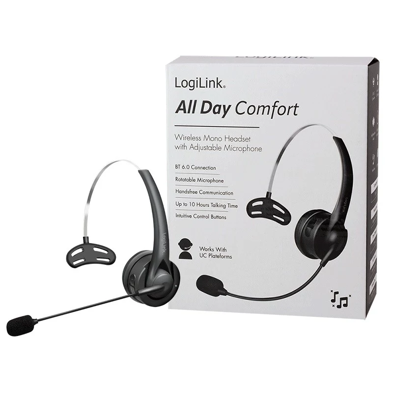 LogiLink BT0075 On-Ear Bluetooth ausinės juodos
