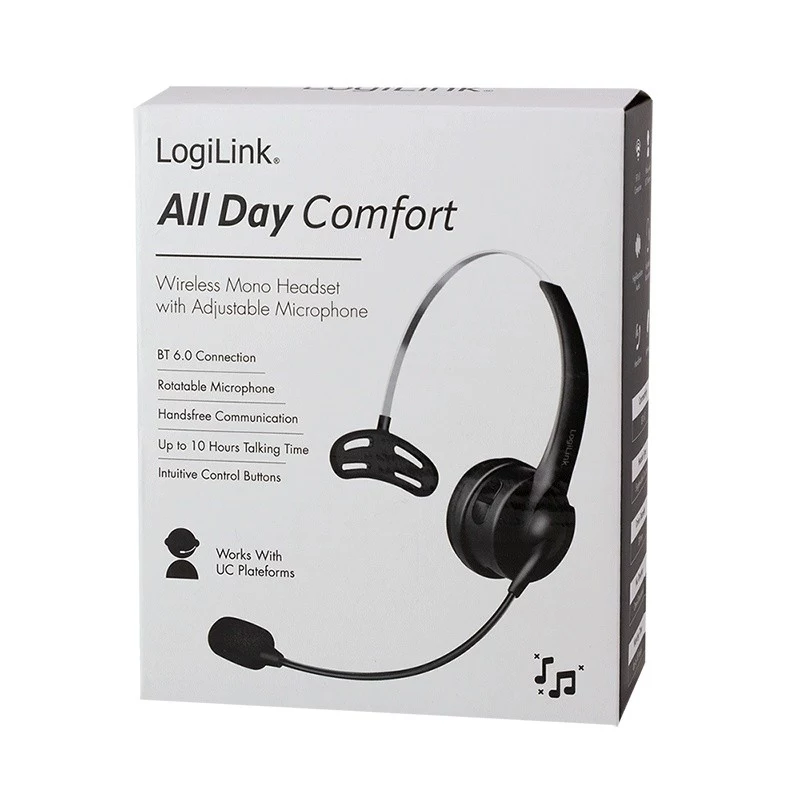 LogiLink BT0075 On-Ear Bluetooth ausinės juodos