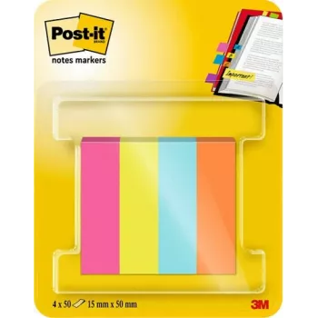 3M Post-it puslapio žymeklis 670-4-POP įvairiaspalvis 4x50 lapų/pakuotė