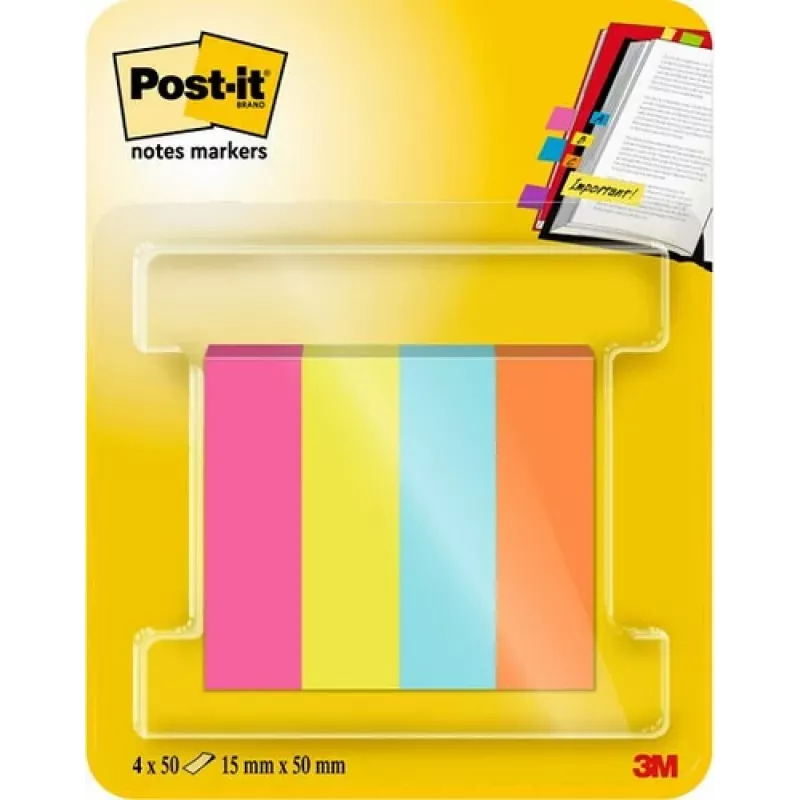 3M Post-it puslapio žymeklis 670-4-POP įvairiaspalvis 4x50 lapų/pakuotė