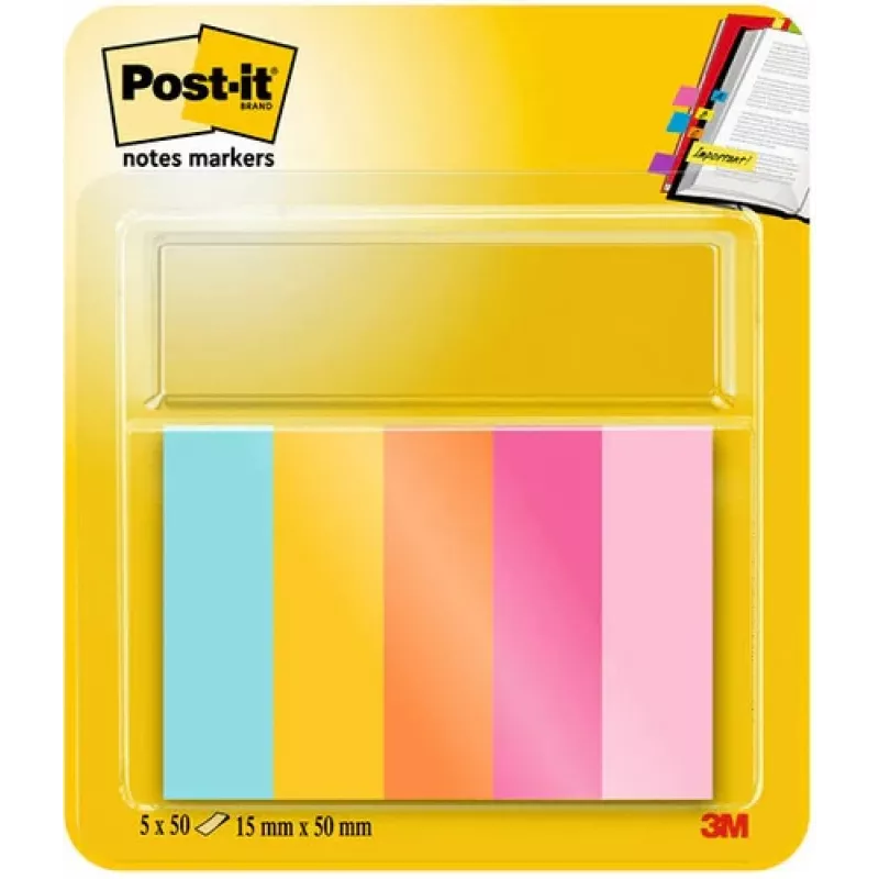 3M Page Marker 670-5-BEA Įvairių spalvų 5x100 lapų/pakuotė