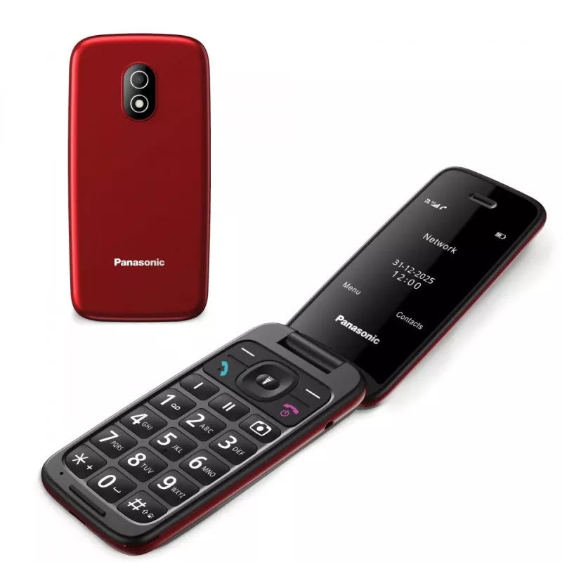 PANASONIC KX-TU410EXR Clamshell Mobilusis Telefonas - Raudonas